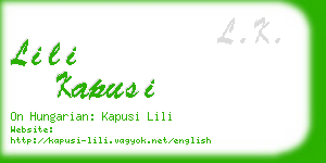 lili kapusi business card